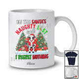 Personalized Custom Name On Santa's Naughty List; Joyful Christmas Cow Drinking Farmer T-Shirt