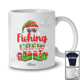 Personalized Custom Name Fishing Crew; Lovely Christmas Elf Sunglasses; Pajama Family Group T-Shirt