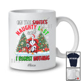 Personalized Custom Name On Santa's Naughty List; Joyful Christmas Goose Drinking Farmer T-Shirt