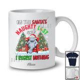 Personalized Custom Name On Santa's Naughty List; Joyful Christmas Manatee Drinking T-Shirt