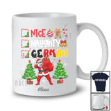 Personalized Custom Name Nice Naughty German; Joyful Christmas Trees Dabbing Santa Country T-Shirt