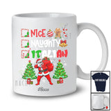 Personalized Custom Name Nice Naughty Italian; Joyful Christmas Trees Dabbing Santa Country T-Shirt
