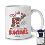 Personalized Custom Name I'm Just Here Merry Huntmas; Joyful Christmas Santa Hunter Hunting T-Shirt