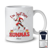 Personalized Custom Name I'm Just Here Merry Runmas; Humorous Christmas Santa Runner Running T-Shirt