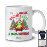 Personalized Custom Name On Santa's Naughty List; Joyful Christmas Turtle Drinking T-Shirt