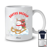 Personalized Custom Name Santa's Backup Plan; Lovely Christmas Santa Sleigh Reindeer Cat T-Shirt
