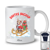 Personalized Custom Name Santa's Backup Plan; Lovely Christmas Santa Sleigh Reindeer Pit Bull T-Shirt