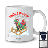 Personalized Custom Name Santa's Backup Plan; Lovely Christmas Santa Sleigh Reindeer T-Rex T-Shirt