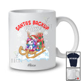 Personalized Custom Name Santa's Backup Plan; Lovely Christmas Santa Sleigh Reindeer Unicorn T-Shirt