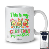 Personalized Custom Name My Christmas Pajama Shirt; Humorous Three Avocado X-mas Fruit T-Shirt