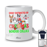 Personalized Custom Name Distracted By Christmas Border Collies; Lovely Penguin Reindeer T-Shirt