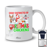 Personalized Custom Name Distracted By Christmas Chickens; Lovely Snowman Penguin Reindeer T-Shirt