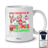 Personalized Custom Name Distracted By Christmas Cockapoos; Lovely Snowman Penguin Reindeer T-Shirt
