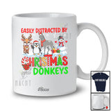 Personalized Custom Name Distracted By Christmas Donkeys; Lovely Snowman Penguin Reindeer T-Shirt