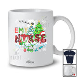 Personalized Custom Name EMT Nurse; Fantastic Christmas Tree Plaid Stethoscope Nursing T-Shirt