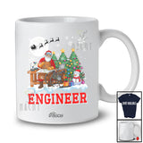 Personalized Custom Name Engineer With Christmas Tree Snowman; Awesome X-mas Jobs Proud T-Shirt