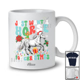 Personalized Custom Name Just Want A Horse For Christmas; Lovely Santa Horse Farmer Family T-Shirt