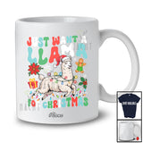Personalized Custom Name Just Want A Llama For Christmas; Lovely Santa Llama Farmer Family T-Shirt