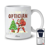 Personalized Custom Name Team Optician; Amusing Christmas Tree Dabbing Santa Plaid T-Shirt