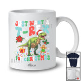 Personalized Custom Name Just Want A T-Rex For Christmas; Lovely Santa T-Rex Family Group T-Shirt