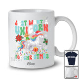 Personalized Custom Name Just Want A Unicorn For Christmas; Lovely Santa Unicorn Magical T-Shirt