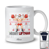 Personalized Custom Name Merry Liftmas; Joyful Christmas Sweater Santa Weight Lifting Workout T-Shirt