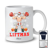 Personalized Custom Name Merry Liftmas; Fantastic Christmas Santa Weight Lifting Workout Squad T-Shirt