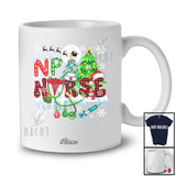 Personalized Custom Name NP Nurse; Fantastic Christmas Tree Plaid Stethoscope Nursing T-Shirt