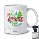 Personalized Custom Name RN Nurse; Fantastic Christmas Tree Plaid Stethoscope Nursing T-Shirt