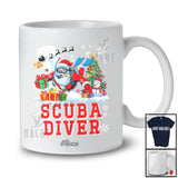 Personalized Custom Name Scuba Diver Christmas Tree Snowman; Awesome X-mas Jobs Proud T-Shirt
