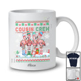 Personalized Custom Name Cousin Crew; Lovely Christmas Lights Four Flamingo Sweater; Bird T-Shirt