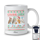 Personalized Custom Name Cousin Crew; Lovely Christmas Lights Four Owl Sweater; Bird T-Shirt