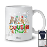 Personalized Custom Name Cousin Crew; Lovely Christmas Lights Four Owl X-mas; Bird T-Shirt