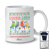 Personalized Custom Name Cousin Crew; Lovely Christmas Lights Four Parrot Sweater; Bird T-Shirt
