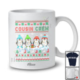 Personalized Custom Name Cousin Crew; Lovely Christmas Lights Four Penguin Sweater; Bird T-Shirt