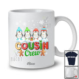 Personalized Custom Name Cousin Crew; Lovely Christmas Lights Four Penguin X-mas; Bird T-Shirt
