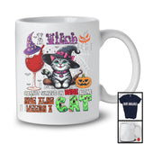 A Witch Cannot Survive On Wine Alone Needs A Cat, Lovely Halloween Witch Cat, Drinking T-Shirt