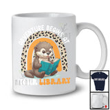 Adventure Begins At Your Library, Adorable Otter Reading Book, Summer Leopard Rainbow T-Shirt