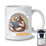 Adventure Begins At Your Library, Adorable Sloth Reading Book, Summer Leopard Rainbow T-Shirt