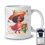 Afro Girl Playing Ukulele, Adorable Cinco De Mayo Black African American, Mexican Sombrero T-Shirt