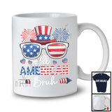 All American BRUH, Cheerful 4th Of July US Flag Sunglasses Fireworks, Patriotic Family Group T-Shirt