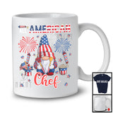 All American Chef, Proud 4th Of July American Flag Gnomes, Fireworks Patriotic T-Shirt