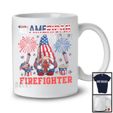 All American Firefighter, Proud 4th Of July American Flag Gnomes, Fireworks Patriotic T-Shirt