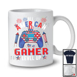 All American Gamer Level Up, Amazing 4th Of July Game Controller, Gamer Team Patriotic T-Shirt