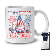 All American Hair Stylist, Proud 4th Of July American Flag Gnomes, Fireworks Patriotic T-Shirt