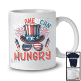 All American Hungry, Amazing 4th Of July American Flag Uncle Sam Hat Sunglasses, Patriotic T-Shirt