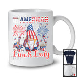 All American Lunch Lady, Proud 4th Of July American Flag Gnomes, Fireworks Patriotic T-Shirt
