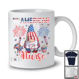 All American Nurse, Proud 4th Of July American Flag Gnomes, Fireworks Patriotic T-Shirt