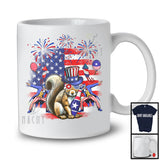 American Flag Bunny Drinking, Joyful 4th Of July Animal Lover, Fireworks Patriotic Group T-Shirt