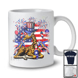 American Flag Giraffe Drinking, Joyful 4th Of July Animal Lover, Fireworks Patriotic Group T-Shirt